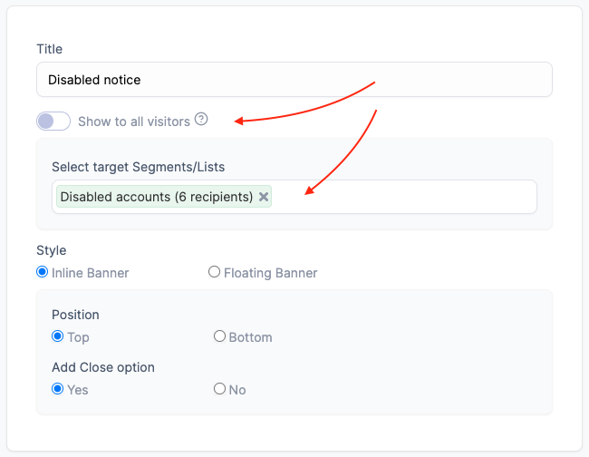 How to target a custom audience when creating a Banner