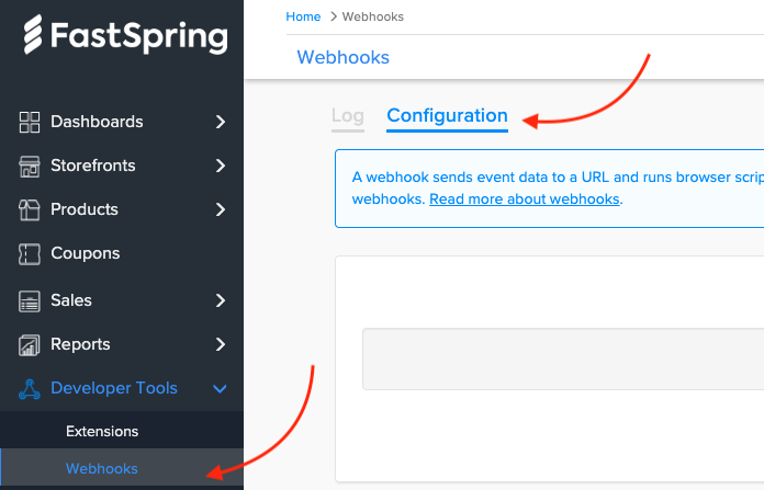 FastSpring dashboard