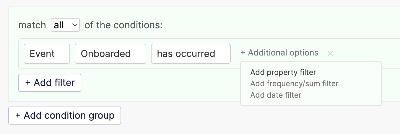 Create a filter based on event property