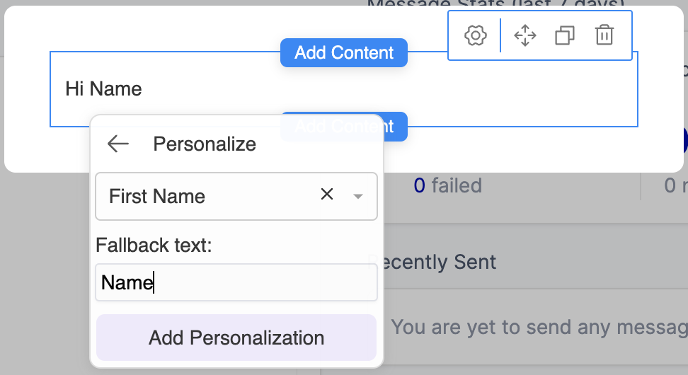 Select personalization tag